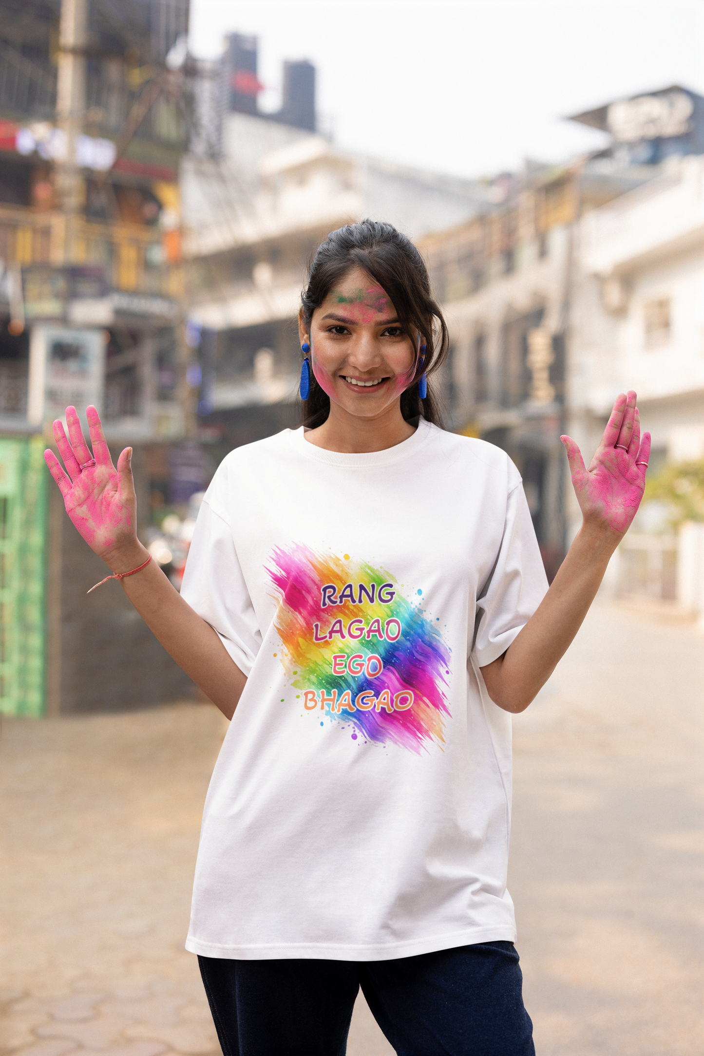 Unisex Holi T-Shirt - Rang Lagao Ego Bhagao