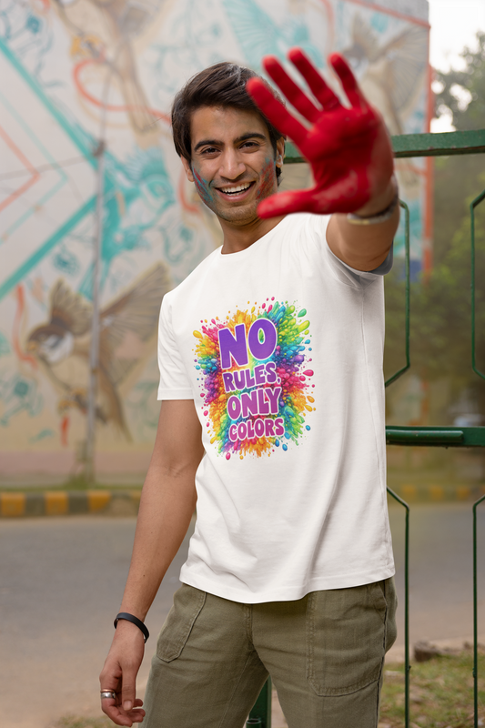 Unisex Holi T-Shirt - No Rules Only Colors