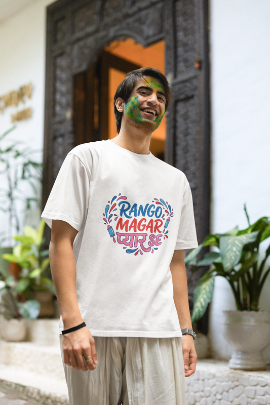 Unisex Holi T-Shirt - Rango Magar Pyaar Se