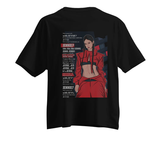 Unisex Oversized T-shirt K-Pop Jennie Kim Black