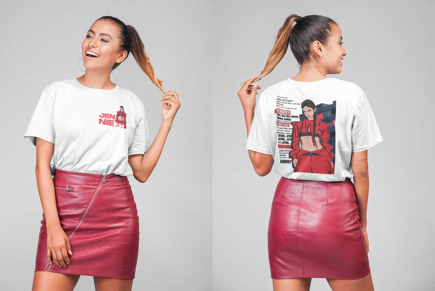Unisex Oversized T-shirt K-Pop Jennie Kim White