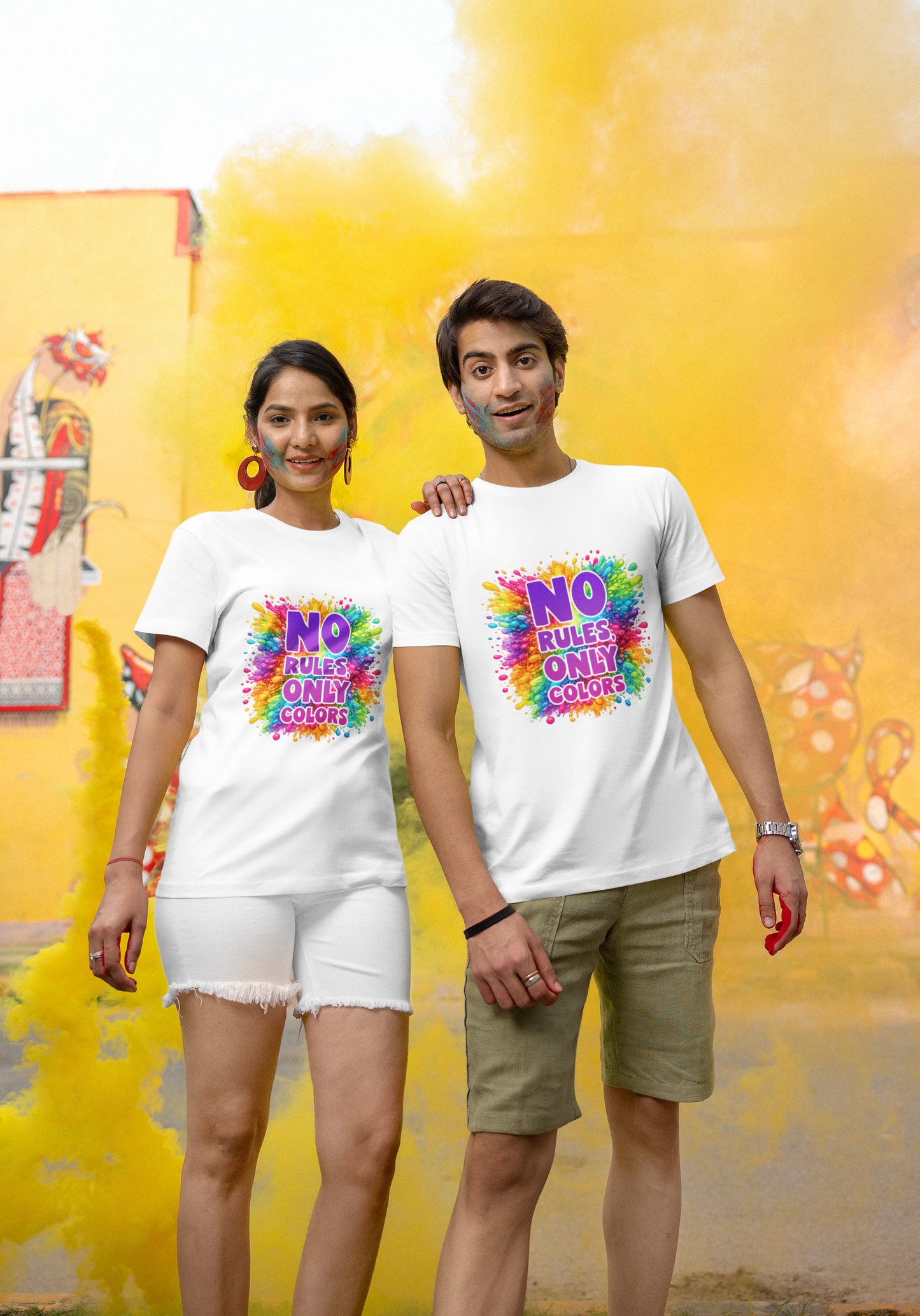 Unisex Holi T-Shirt - No Rules Only Colors