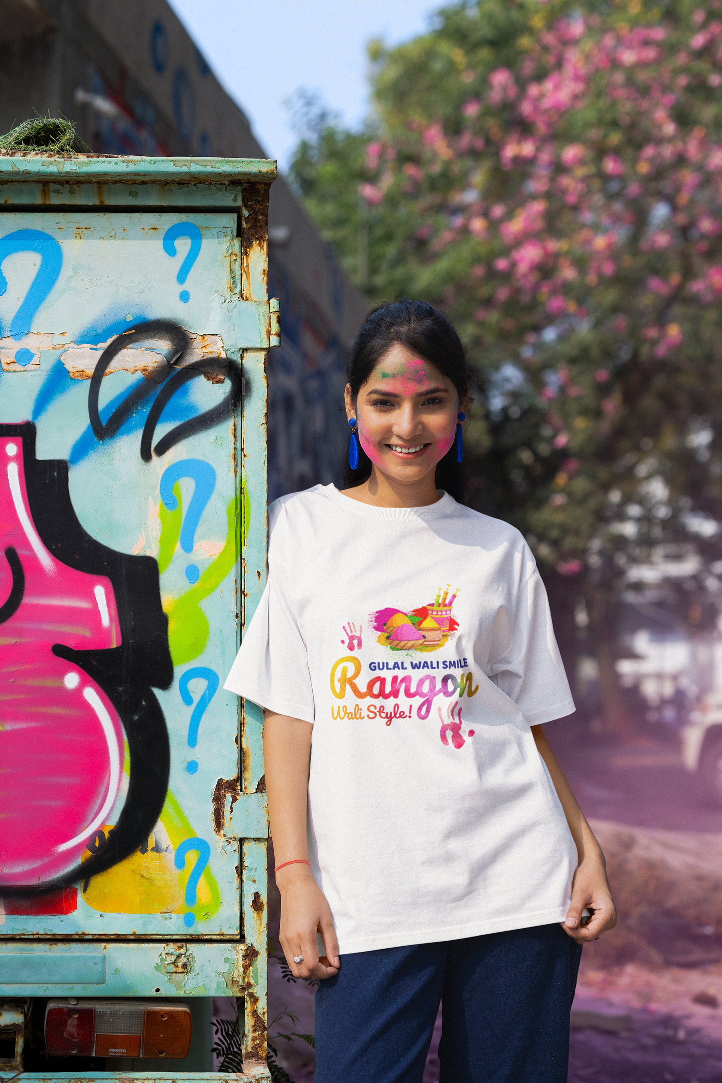 Unisex Holi T-Shirt - Gulal Wali Smile