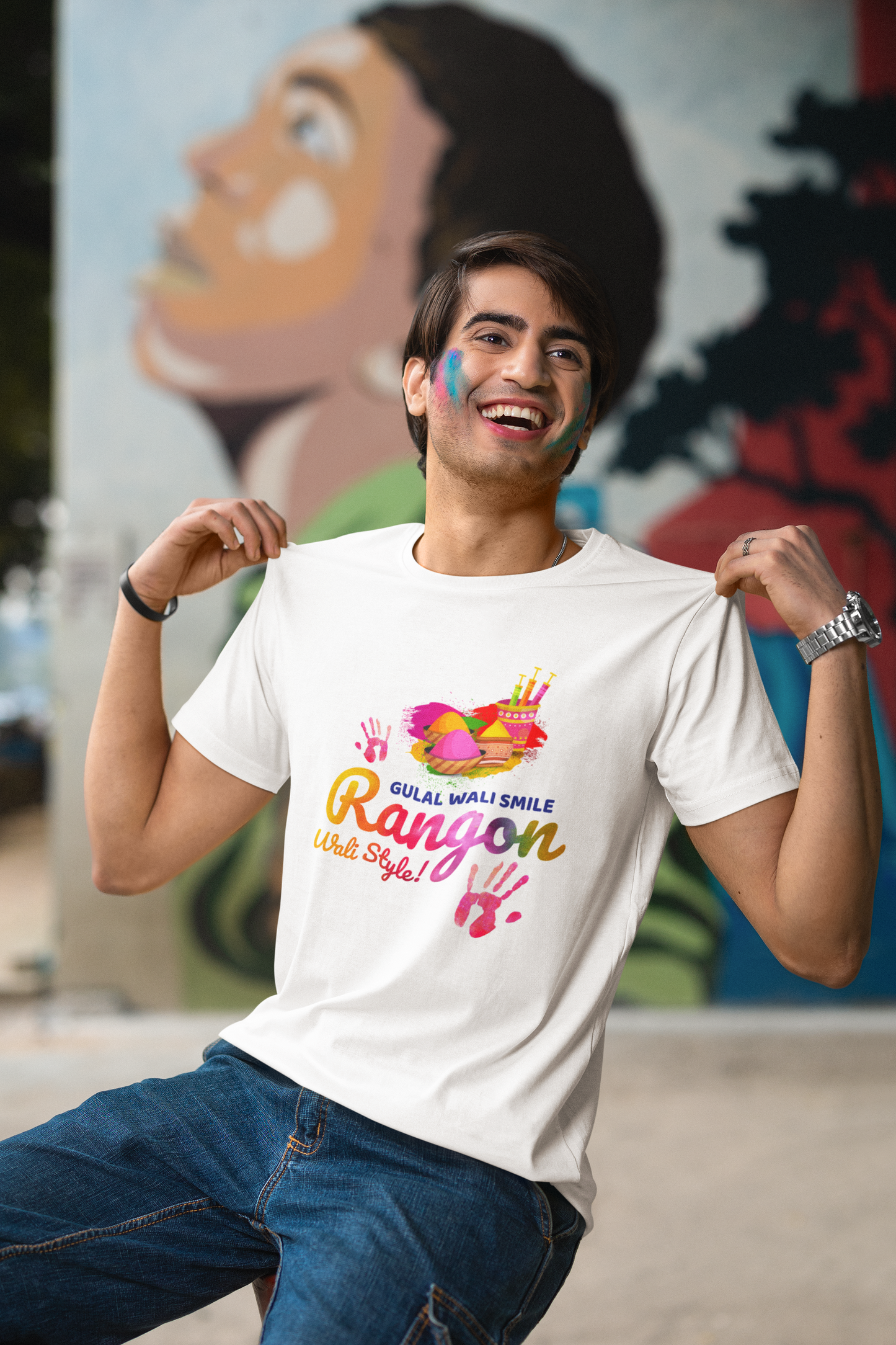 Unisex Holi T-Shirt - Gulal Wali Smile