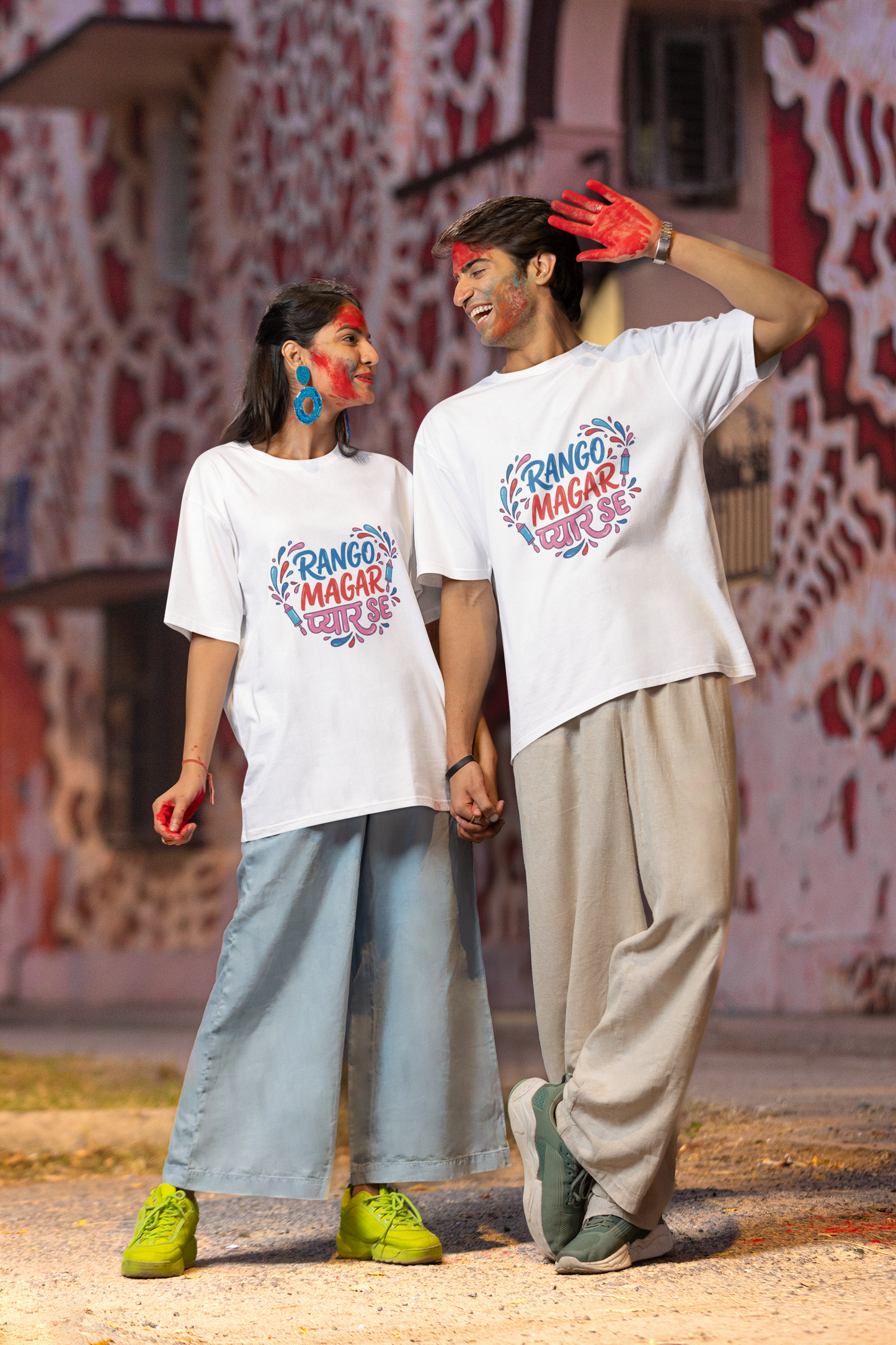 Unisex Holi T-Shirt - Rango Magar Pyaar Se