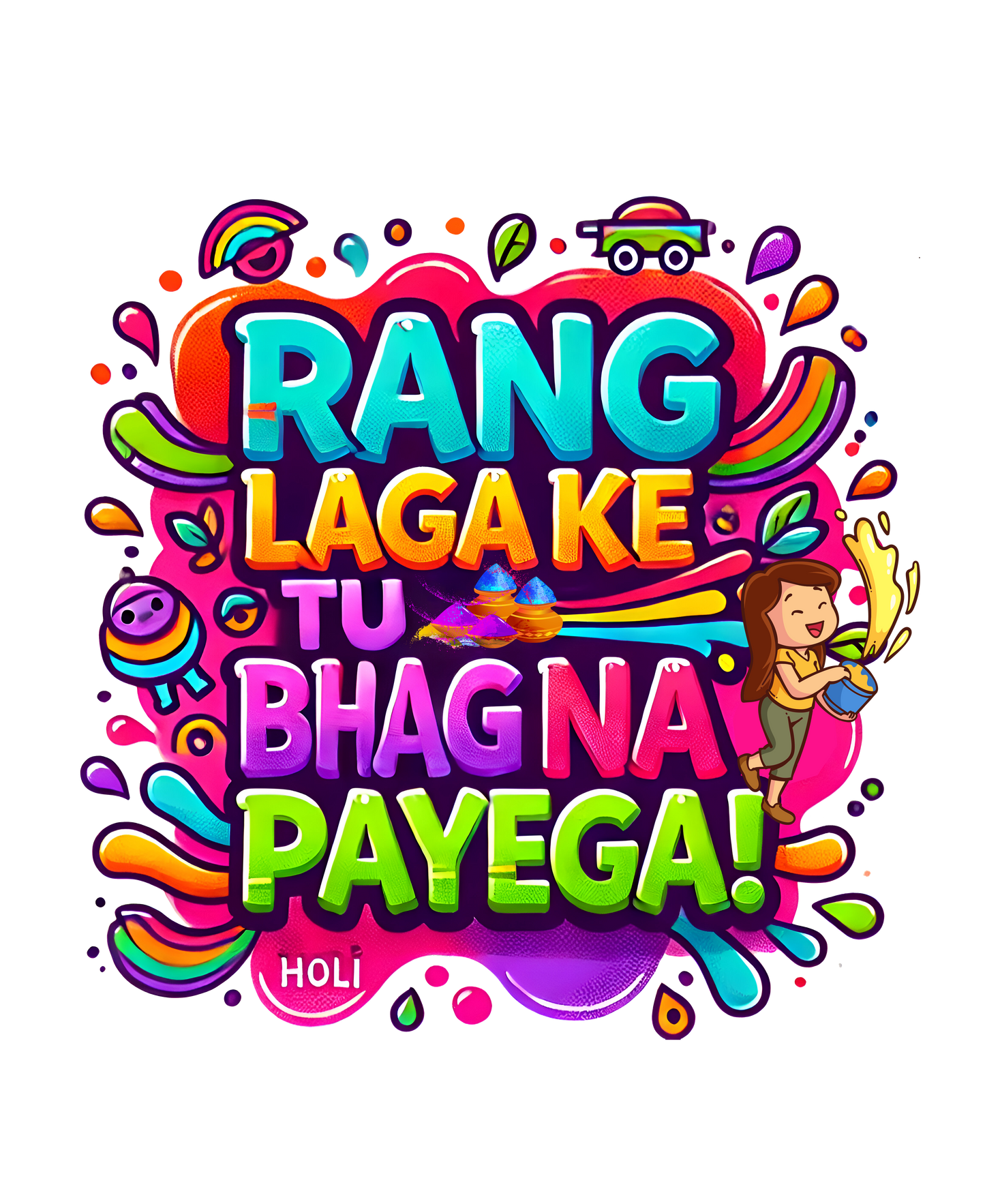 Unisex Holi T-Shirt - Rang Laga Ke