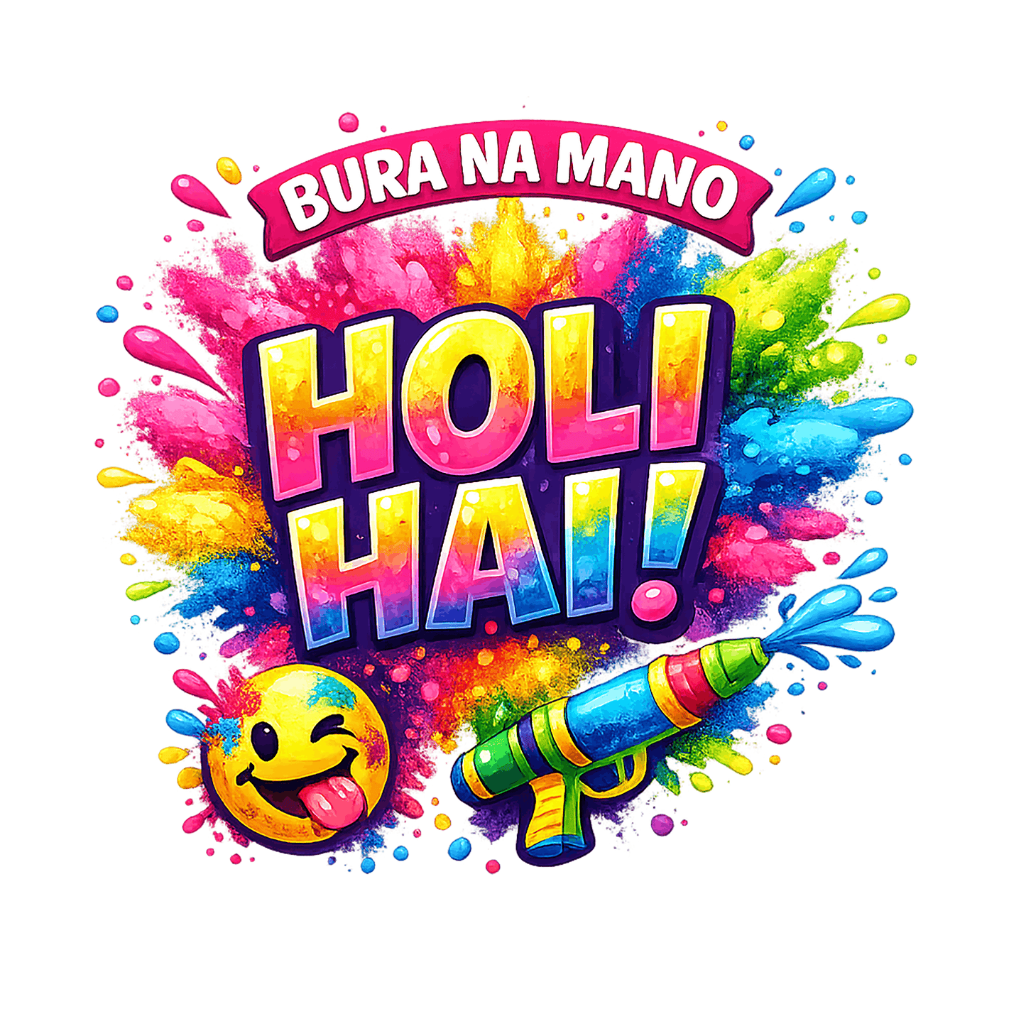 Girl's Holi T-Shirt - Bura Na Mano Holi Hai