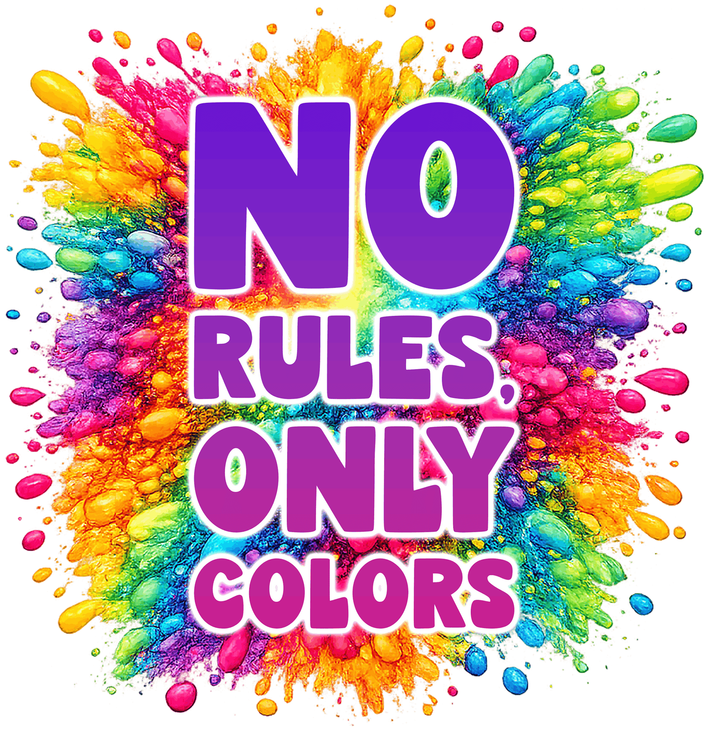 Unisex Holi T-Shirt - No Rules Only Colors